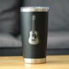 Acoustic Guitar - Insulated Coffee Tumbler Cup with Sliding Lid - Stainless Steel Travel Mug - Guitarist Gifts for Women and Men Musicians - Black view 2