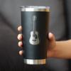 Acoustic Guitar - Insulated Coffee Tumbler Cup with Sliding Lid - Stainless Steel Travel Mug - Guitarist Gifts for Women and Men Musicians - Black view 3