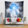 Loccor Cross Tapestry Stairway to Heaven Tapestry Wall Hanging Heaven Clouds Holy Jesus Cross Wall Hanging Religous Church Decor Home Bedroom,Living Room Artistic Decor 70L x 47W view 2