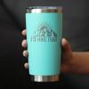 Bevvee I'd Hike That - Insulated Coffee Tumbler Cup with Sliding Lid - Stainless Steel Travel Mug - Cool Hiking Gifts for Hikers - Teal view 3