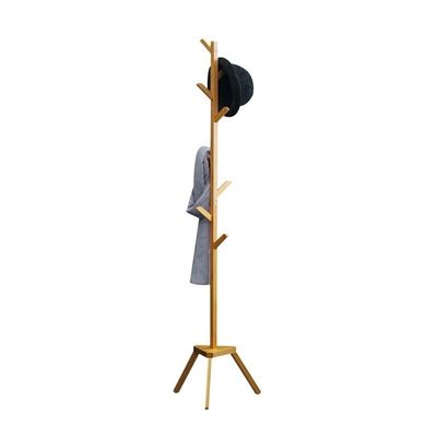 Coat Shelf Coat Rack Coat Stand Coat Rack Tree Bamboo Freestanding Floor Coat Stand With 8 Hooks & Tripod Chassis For Coats Hats Bags Entryway Hallway Coat Hat Rack Coat Holder ( Color : Wood color )