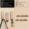 Indian Shelf Boho Decorative Wood Adhesive Wall Hooks for Hanging Coats, Keys, Leash, Hat, Towel Holder, Cute Sticky Key Holder, White Brown Western Wall Dcor (3 Hooks 6 Strips) view 4