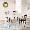 Tribesigns Farmhouse Dining Table for 6 People, 70.8-Inch Rectangular Wood Dining Table, Rustic Kitchen Table with Heavy Duty Metal Legs for Dining Room view 1
