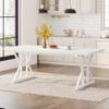 Tribesigns Farmhouse Dining Table for 6 People, 70.8-Inch Rectangular Wood Dining Table, Rustic Kitchen Table with Heavy Duty Metal Legs for Dining Room view 3