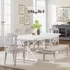 Tribesigns Farmhouse Dining Table for 6 People, 70.8-Inch Rectangular Wood Dining Table, Rustic Kitchen Table with Heavy Duty Metal Legs for Dining Room view 4