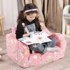 MOMCAYWEX Toddler Couch, 2-in-1 Kids Soft Couch Fold Out with Star Pillow, Foldable Sofa to Lounger, Medium, Rainbow Glow in The Dark view 2