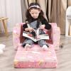 MOMCAYWEX Toddler Couch, 2-in-1 Kids Soft Couch Fold Out with Star Pillow, Foldable Sofa to Lounger, Medium, Rainbow Glow in The Dark view 3