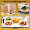 Portable Food Warmer Hot Plate Placemat, Electric Warming Tray with Adjustable Temperature, Portable Electric Warming Tray with Adjustable Temperature, for Home, Buffets, Restaurants view 2