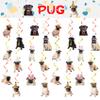24 Pcs Pug Dog Hanging Decorations Pug Hanging Swirls Ceiling Swirls Pug Birthday Party Supplies for Pug Party Decorations view 2