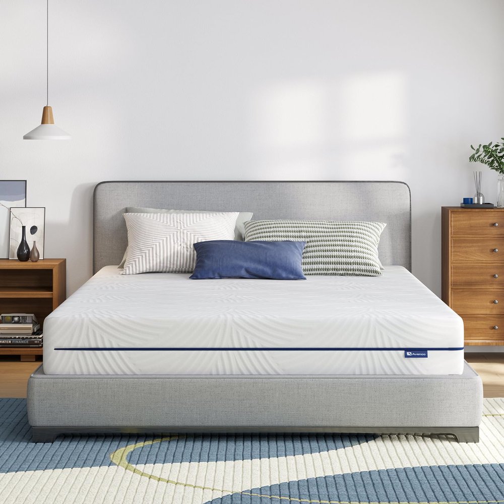 Avenco King Mattress, 12 Inch Gel Memory Foam Mattress King Size, Mattress in a Box for Fresh Sleep and Pressure Relief, Medium Firm Mattress with Motion Isolation, CertiPUR-US Certified