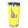 Bevvee Idaho State Outline - Insulated Coffee Tumbler Cup with Sliding Lid - Stainless Steel Travel Mug - Idaho Gifts for Women and Men - Yellow view 1