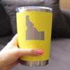 Bevvee Idaho State Outline - Insulated Coffee Tumbler Cup with Sliding Lid - Stainless Steel Travel Mug - Idaho Gifts for Women and Men - Yellow view 3