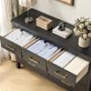 Tradare Black Dresser for Bedroom, 7 Drawer Wood Double Dresser with Golden Handles, Wide Chest of Organizer Storage Drawers for Living Room, Hallway, Entryway view 3