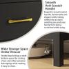 Tradare Black Dresser for Bedroom, 7 Drawer Wood Double Dresser with Golden Handles, Wide Chest of Organizer Storage Drawers for Living Room, Hallway, Entryway view 4