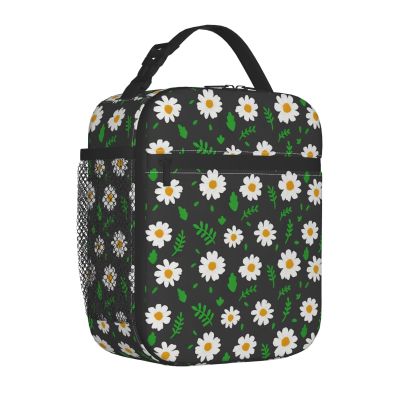 LWDZLHD Daisy Lunch Box Insulated Lunch Bag for Women Portable Lunchbox Leakproof Cooler Tote Bag for Work Camping Office Outdoor