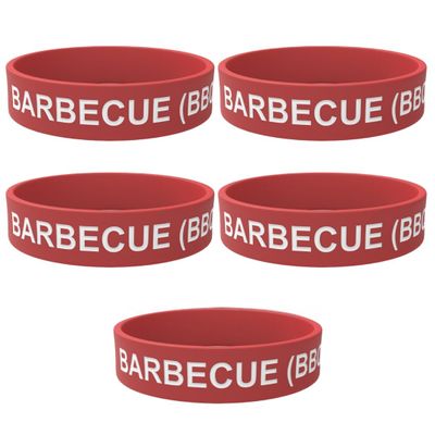 Rousse Bands Barbecue Sauce Label Band - Silicone Squeeze Bottle Label for 16oz, 20oz, 24oz, 32oz BBQ Squirt Bottle Containers - Printed, Colored Food Labels for Restaurant, Small Business (5)