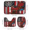 FBMLBRB Brebasf Rustic Barbershop American Flag 4 Pcs Waterproof Shower Curtain Set,Retro 70s80s Salon Barber Haircut Theme with Waterproof Toilet Cover Shower Mat Rugs view 3