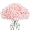 FLORRALIA Fake Pink Hydrangea Artificial Flowers - Faux Silk Hydrangeas Flowers Heads with Stems Real Touch for Home Wedding Party Table Decor(Pink,Pack of 10) view 1