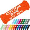 TECEUM Cotton Rope 3/16 (5 mm)  100 FT  Strong All-Purpose Braided Rope  Natural Cotton  for Crafting, amping, Clothes Line, DIY, Indoor & Outdoor Use  Orange view 1