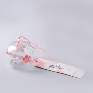 Handmade Japanese Glass Windchime Wind Bell Home Patio Window Garden Decors Wind Chime for Birthday Wedding Gift, Sakura