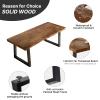 SXXjiaju Solid Wood Desk 55 inches, Home Office Computer Desk Wooden Rustic Writing Desk Metal Modern Simple Design Executive Real Wood Desk(Dark Brown) view 4
