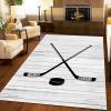 ERAYNA Hockey Hockey Sport Area Rugs, Ice Hockey Player Ice Speed Indoor Non-Slip Kids Rug, Upholstery Rug with Non-Slip Backing for Kids Boys Girls Bedroom Living Room Dining Room Study 5ftx6ft view 1