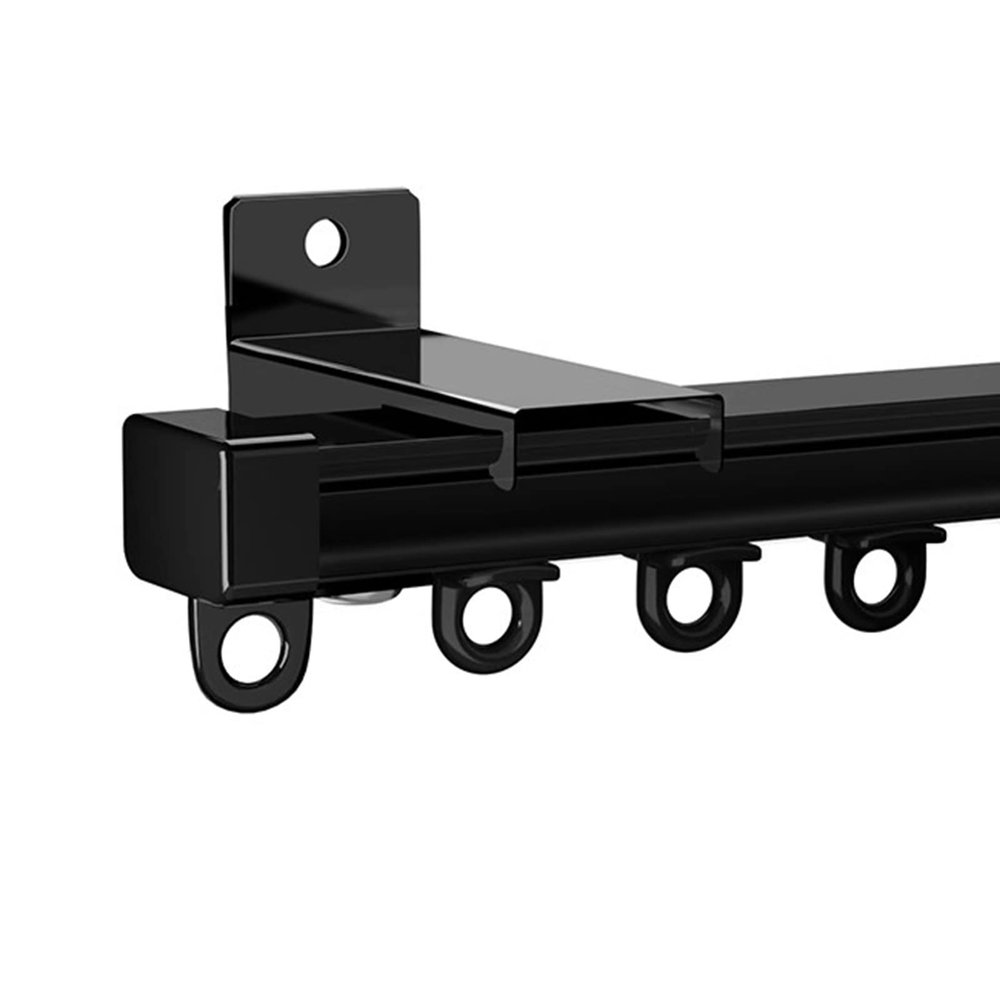 Room Divider Ceiling Track Hospital Heavy Duty Room Divider Curtain Track, Black Privacy Partitions Track System for Bunk Bed/Shower/RV/Hospital, 1/1.5/2/2.5/3/3.5/4 M Long ( Color : Wall Mount , Size