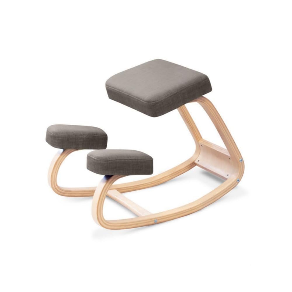 Aeumruch Kneeling Chair Ergonomic Kneeling Office Chair Better Posture Knee Support Stool, Cross Legged Sitting Natural Relief for Back, Shoulder or Neck Pain (Brown)