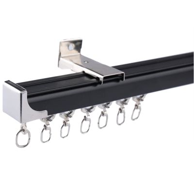 Room Divider Ceiling Track Hospital Black Curtain Track for Ceiling/Wall Mount, Hospital/Bedroom/Balcony Straight Curtain Rail Set, 10feet /11ft/12ft/13ft Long ( Color : Wall Mount , Size : 1m/3.2ft )