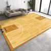 Basketball Court Wood Grain Area Rugs, Basketball Game Court Soft Washable Carpet, Upholstery Rug with Non-Slip Backing for Kids Boys Girls Bedroom Living Room Dining Room Study 3ftx5ft view 1