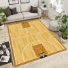Basketball Court Wood Grain Area Rugs, Basketball Game Court Soft Washable Carpet, Upholstery Rug with Non-Slip Backing for Kids Boys Girls Bedroom Living Room Dining Room Study 3ftx5ft view 3