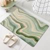 NEVKA Thin Bath Mat, Diatomaceous Earth Shower Mat Nonslip Super Absorbent Quick Drying Bathroom Floor Mat for Kitchen Counter, Green Marble Bathroom Mat Thin Easy to Clean (3x5ft/36x60in/90x150cm) view 2