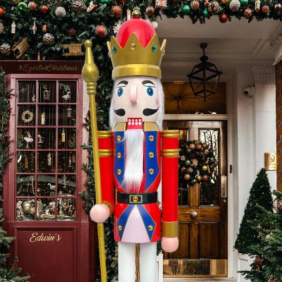 CDL 5 Feet Tall Life Size Large Christmas Wooden Nutcracker King Red and Blue BK20