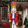 CDL 5 Feet Tall Life Size Large Christmas Wooden Nutcracker King Red and Blue BK20 view 1