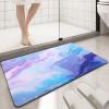 Marble Texture Bathroom Rug Quick Dry Super Absorbent Bath Mat Doormat Diatomite Mud Floor Mat Non Slip Rubber Bath Floor Rugs Washable Shower Rug for in Front of Bathtub,1.5x2.5ft/18x30in/45x75cm view 3
