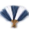 Acfruits 60Pcs Navy Blue and White Faux Pampas Grass Decor, 21.7" Pompas Grass Flower Arrangement and Vase Filler for Boho Home Wedding Decoration view 1