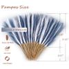 Acfruits 60Pcs Navy Blue and White Faux Pampas Grass Decor, 21.7" Pompas Grass Flower Arrangement and Vase Filler for Boho Home Wedding Decoration view 2