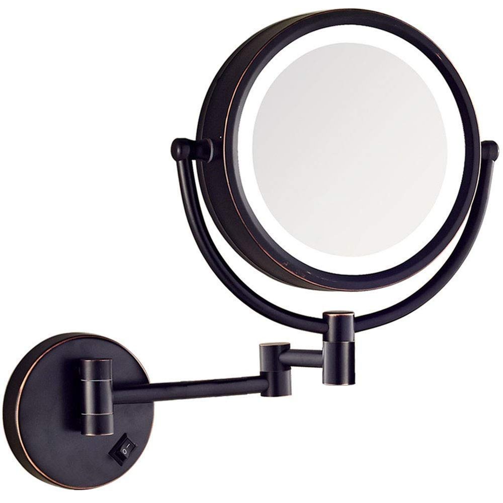 YEAHSO Wall Mounted Makeup Mirror Magnifying Vanity Mirror Flexible Gooseneck,and Locking Suction,Extendable Arm