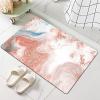Bath Mat Rug, Super Absorbent Bath Mat Quick Dry Thin Bathroom Mats Non Slip Floor Mat Shower Rugs with Rubber Backing for Shower Sink Bathtub - 1.5x2.5ft/18x30in/45x75cm, Multi/Light Coral Rectangle view 2