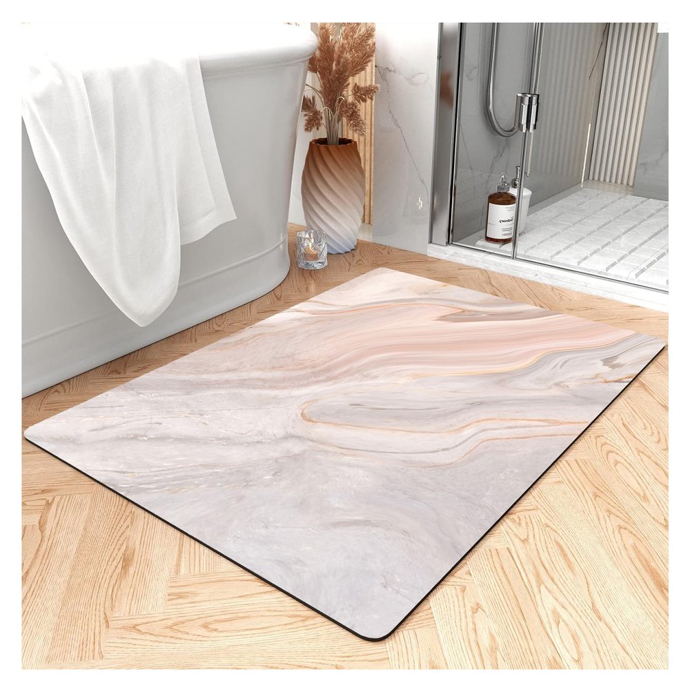 NEVKA Thin Bath Mat Diatomaceous Earth Bath Mat Super Absorbent Diatomite Thin Bath Mats for Bathroom Quick-Drying Non-Slip Bath Thin Mat Easy to Clean Thin Shower Mat (4x5ft/48x60in/120x150cm)