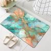 NEVKA Thin Bath Mat Diatomaceous Earth Bath Mat Non-Slip Super Absorbent Thin Bath Mats for Bathroom Quick Drying Diatomite Thin Shower Mat Marble Texture Easy to Clean(5x8ft/60x96in Turquoise) view 2