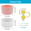26 PCS Water Bottle Accessories, findTop 24 Straw Tip Covers (8mm) and 2 Silicone Cup Bottom Protectors, Compatible with Stanley 40oz Quencher Adventure and Hydroflask Boot 12-24oz view 2
