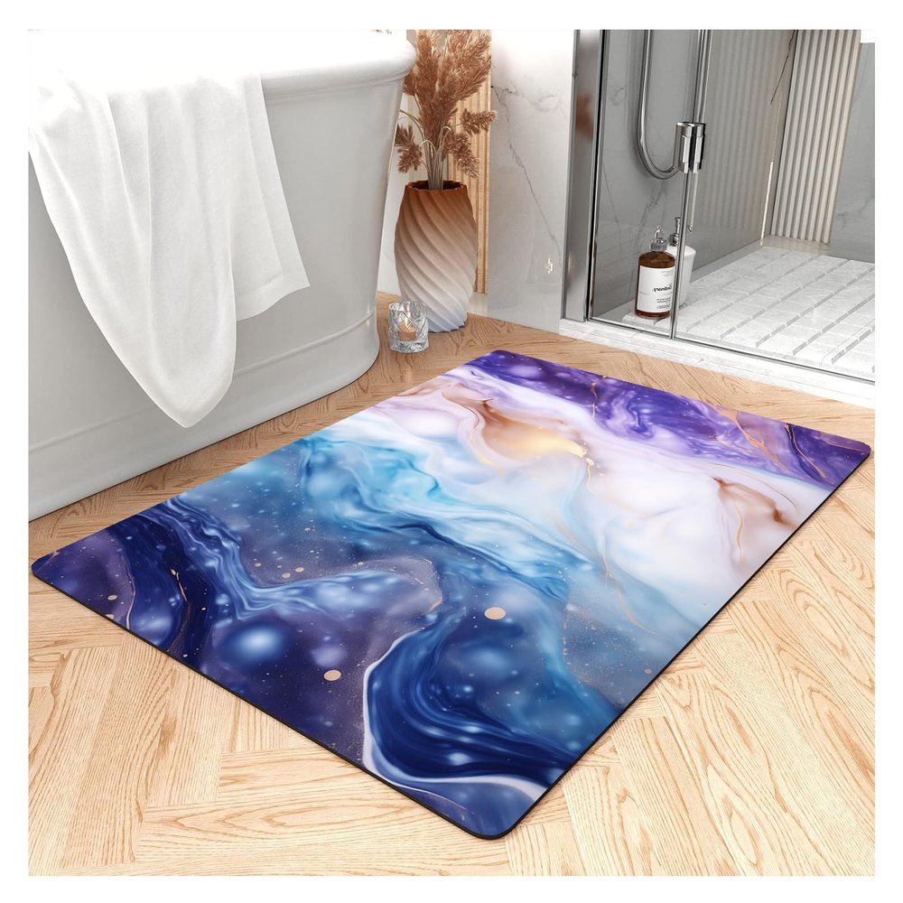NEVKA Diatomaceous Earth Bath Mat, Diatomite Bath Mat Thin Bathroom Floor Mats Fast Water Drying Diatom Mud Mats Absorbent Hard Shower Mats Diacotomous Earth(1.7x2.6ft/20x31in)