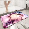 Home Bath Thin  Natural Diatomite Thin Bath Mat  Instantly Removes Water  Non-Slip Surface  Modern and Stylish  Colorful Abstract Nebula Marble Texture(4x5ft/48x60in, Violet/Multi) view 3