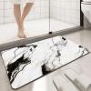 Diatomaceous Earth Bath Mat Bathtub Mat Fast Drying Non-Slip Shower Mat Bath Thin Mat Super Absorbent Washable Bathroom Floor Mat, Black and White Marble Texture, Rectangle 3x6ft/36x72in/90x180cm view 3