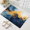 NEVKA Thin Bath Mat - Diatomaceous Earth Shower Mat, Non-Slip Super Absorbent Quick Drying Bathroom Floor Mat, Dark Abstract Marble Texture, Easy to Clean (3x5ft/36x60in/90x150cm Steel Blue/Gold) view 2