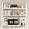 PAUANI 2 Tier Desktop Bookshelf/Bookcase - Computer Desk Bookshelf Hutch, All Metal Retractable Tabletop Kitchen Cabinet Rack, Multifunctional Storage Display Rack Storage Rack (Color : A) view 4