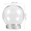 LOGOFUN 10Pcs Clear Plastic Snow Globe Empty Water Globe Making Prop DIY Plastic Ball Bottle with Lid for Christmas Winter Party Supplies - 300ml view 2