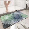 Bath Mats for Bathroom Non Slip, Diatomaceous Earth Bath Mat, Thin Bathroom Rugs Fit Under Door, Quick Dry Water Absorbent Bathroom Mat in Front of Bathtub(4x6ft/48x72in/120x180cm, Gray/Light Green) view 3