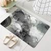 NEVKA Thin Bath Mat, Diatomaceous Earth Shower Mat, Non-Slip Super Absorbent Quick Drying Bathroom Floor Mat, Modern Abstract Marble Texture, Easy to Clean (1.7x2.6ft/20x31in/50x80cm Dark Gray) view 2